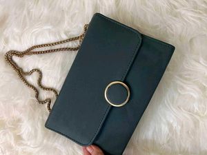 Chic Chain Shoulder Bag ( bottle green )