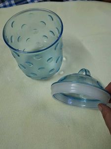 Cute Blue Polka Dot airtight Jar