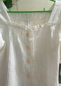 Cute White Puff Sleeve Top