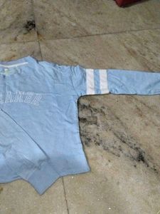 Blue Long Sleeve Graphic Top