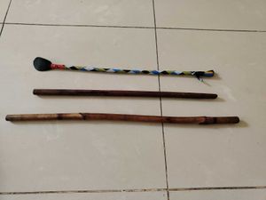 Used Wooden Belan And Sticks With Aluminium Tong