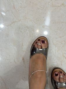 Stylish Metallic Silver Sandals