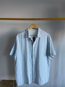 Light Blue Gingham Short Sleeve Shirt