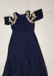 Elegant Navy Maternity Dress