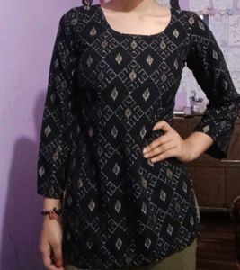 Stylish Printed Black Kurta