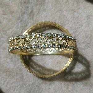 Gold Bangles with Stones pack of 2