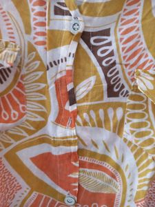 Boho Print Button-Up Shirt