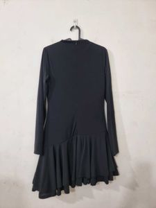 031 Zara Black Ruffled Dress