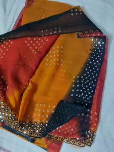 Designer Saree with Mirror Work