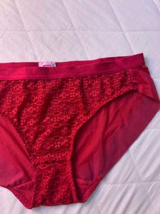 Red Lace Trim Briefs