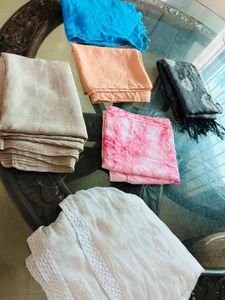 price drop🎉😍6 dupattas -5+ 1 free (white)