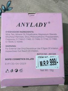 ANYLADY 9 Colors Eyeshadow Palette