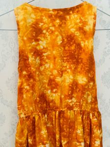 Flowy Orange Tie-Dye Maxi Dress