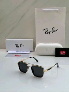 Ray-Ban Premium Gold-Frame Black Sunglasses