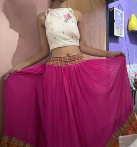 Navratri chaniya choli pink and white