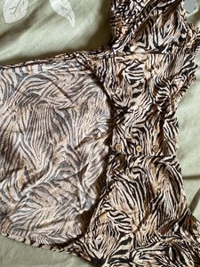 Zebra Print Midi Dress