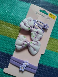 Cute Floral Bow Hair Clips & Headband Set