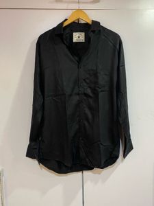 Men’s Black Satin Shirt