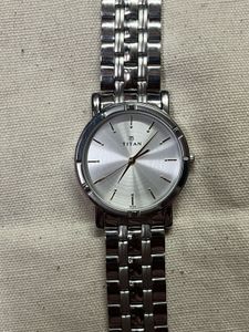 Elegant Titan Men's Analog Watch – Silver Stainles
