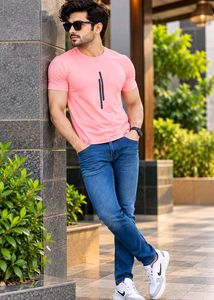 Men's Pink Graphic T-Shirt