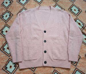Pink Cardigan with Pockets