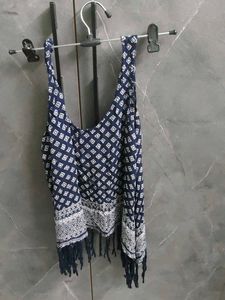 Bohemian Print Fringe Tank Top