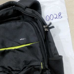Black Laptop Backpack with Green Accents