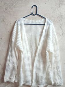 White Knit Cardigan Winter Shrug