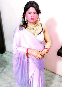 Lilac Satin Saree with Embellished Border
