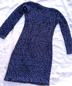 Sparkling Blue Sequin Mini Dress