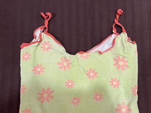Floral Mesh Cami Top - Light Green