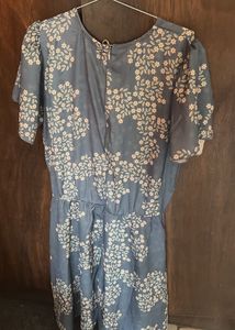 Blue Floral Midi Dress