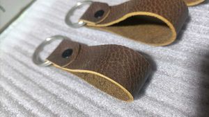 Textured Genuine Leather Keychain