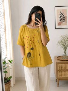 Yellow Kurta with Cute Print