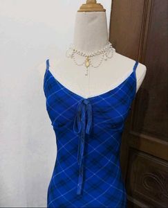 Trending Blue Plaid Cottage Core y2k dress