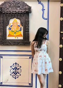 Chic White Elephant Print Dress