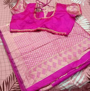 Silk Saree &amp; Designer Blouse 💖