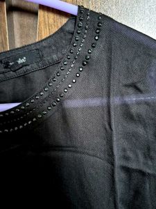 Elegant Black Embellished Top