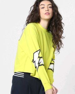 ONLY Bright Yellow Graphic Sweatshirt