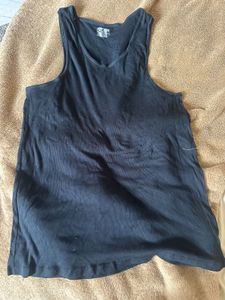 Black V-Neck Tank Top - 4XL