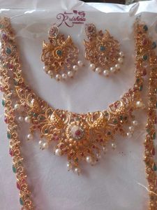 Exquisite Gold-Plated Indian Jewelry Set