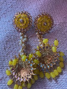 Stunning Yellow Floral Dangle Earrings