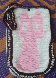 Handmade Crochet cat Sling Bag
