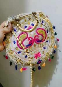 Embroidered Peacock bag