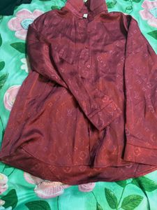 Stylish Red Monogram Shirt