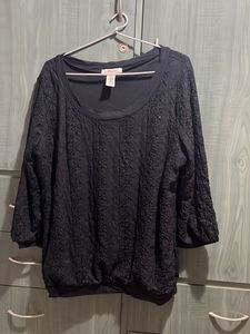 Black top chikankari cotton  with lining