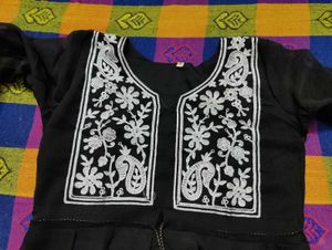 Black Embroidered Kurta