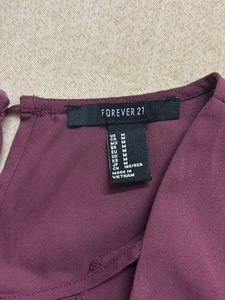 Plum Lace-Up Neckline Top