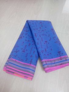 New Blue Pure Cotton Soft Saree
