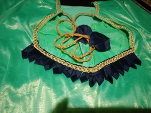 Stunning Teal Saree with Gold Border